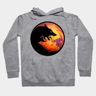 Yin & Yang Red Planet Wolf Hoodie